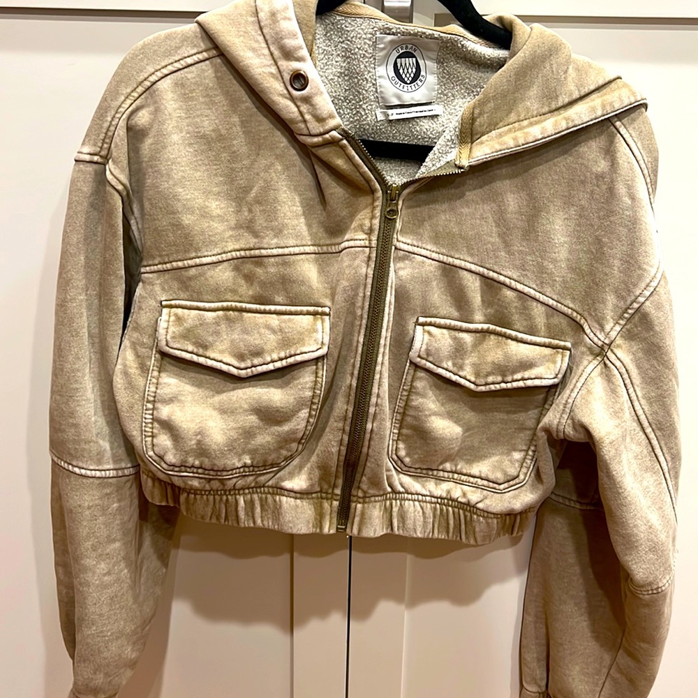 Urban outfitters, crop zipper sweatshirt